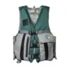 MTI Striker life jacket designed for anglers in green and grey front view.