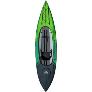 The Navarro 130 inflatable Aquaglide kayak top view.