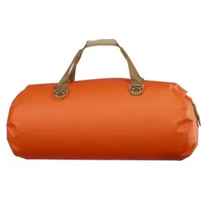 Side view of the Watershed Colorado orange with coyote colored straps Dry Bag available at Riverbound Sports Paddle Company.
