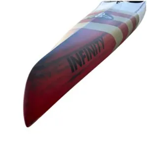 2023 Infinity Whiplash hollow carbon construction race board in gold and crimson nose design. Available at Riverbound Sports in Tempe, Arizona.