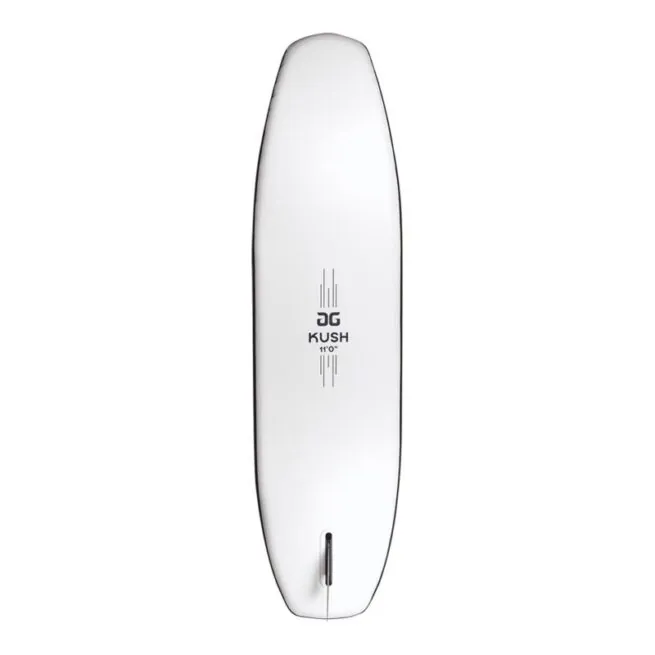 The 2021 Aquaglide 11'0" Kush FSL inflatable SUP bottom view.