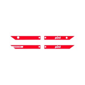 Set of 4 OneWheel Pint Rail Guards by Future Motion in red color.
