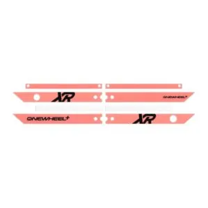 OneWheel XR Rail Guards in coral with black XR