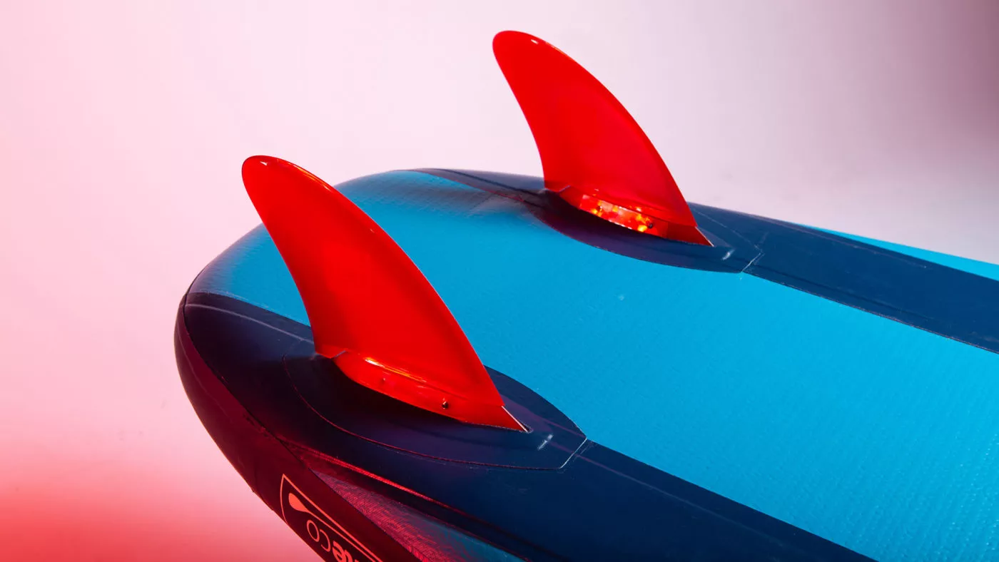 Red Paddle Co Compact 11'0" twin click fins on the Compact SUP.