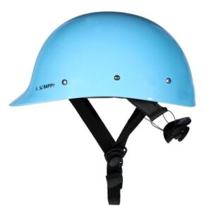 Shred Ready Super Scrappy helmet in cornflower blue color side view. Available at Riverbound Sports.