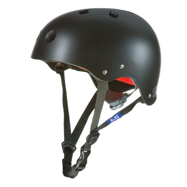 Shred Ready Sesh Helmet in black side angle image.