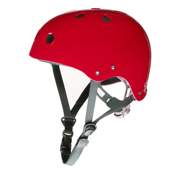 Shred Ready Sesh Helmet in red side angle image.
