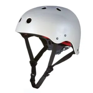 Shred Ready Sesh Helmet in pearl white side angle image.