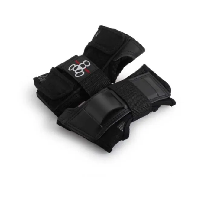 Triple 8 Wrist guard two front and back side laying down.