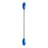 The Aquaglide 4 piece Aries kayak paddle with black aluminum shaft and blue reinforced glass blades