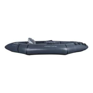 The Aquaglide Expedition 85 ultralight inflatable kayak side view.