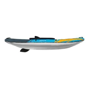 Side view of the Aquaglide Novo 90 inflatable recreation kayak.
