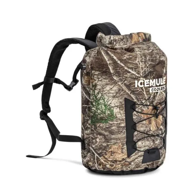 IceMule Pro Large cooler side view in RealTree Edge print.