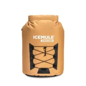 IceMule Pro Large cooler in tan brown.