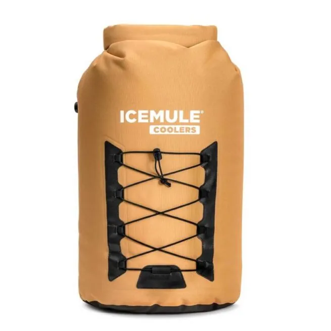 IceMule Pro X-Large cooler in tan brown.