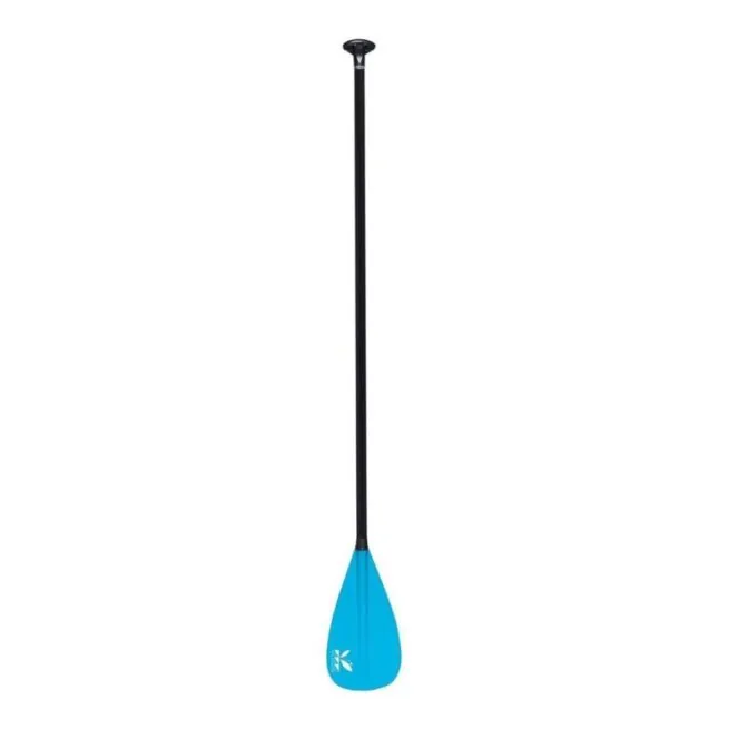 Kialoa Makai SUP paddle in with black blade and light blue blade.