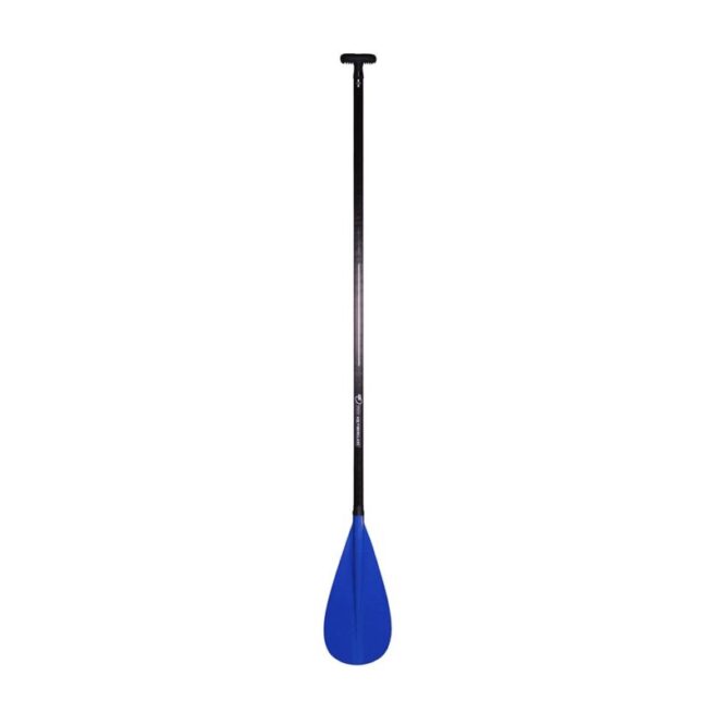 The Kialoa 'Uhane adjustable SUP paddle with back shaft and blue blade.