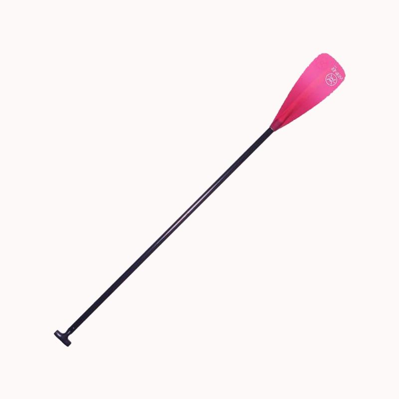 Werner Zen 85 Adjustable paddle with black shaft and coral paddle blade.
