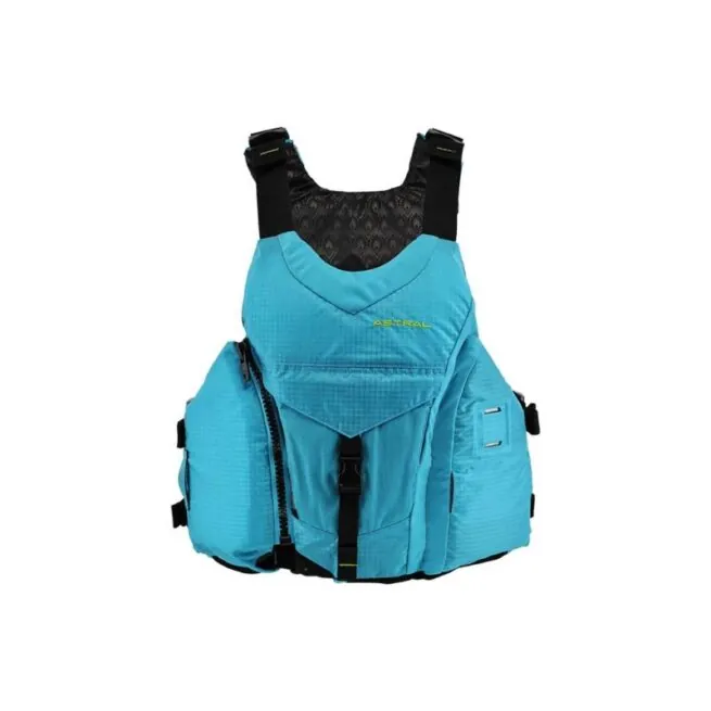 The Astral Layla life jacket front view in glacier blue color. Available at Riverbound Sports in Tempe, Arizona.
