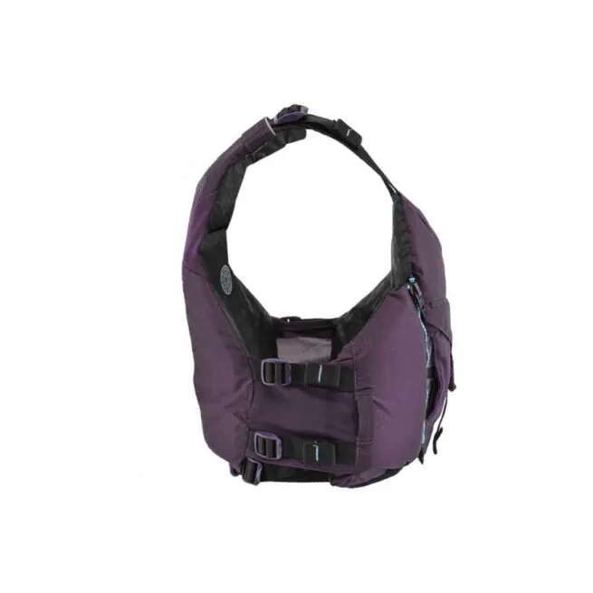 The Astral Layla life jacket side view in eggplant color. Available at Riverbound Sports in Tempe, Arizona.