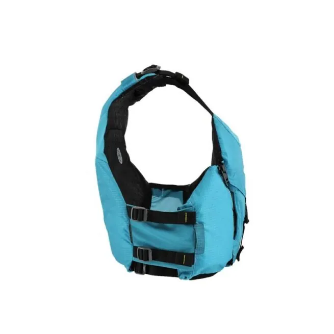 The Astral Layla life jacket side view in glacier blue color. Available at Riverbound Sports in Tempe, Arizona.