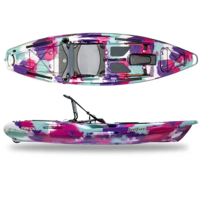 The Moken 10 V2 fishing kayak in tie dye. Available at Riverbound Sports in Tempe, Arizona.