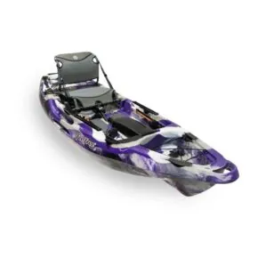 The Moken 10 V2 fishing kayak in purple camo. Available at Riverbound Sports in Tempe, Arizona.