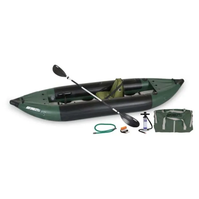 Sea Eagle solo fishing kayak with deluxe package.