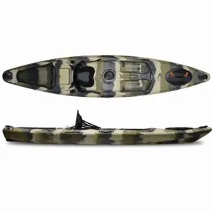 Seastream Openwater kayak in terra camo color top and side view.
