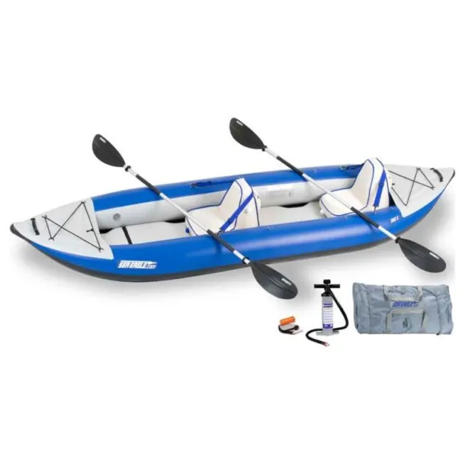 Sea Eagle 380X tandem inflatable kayak deluxe package.
