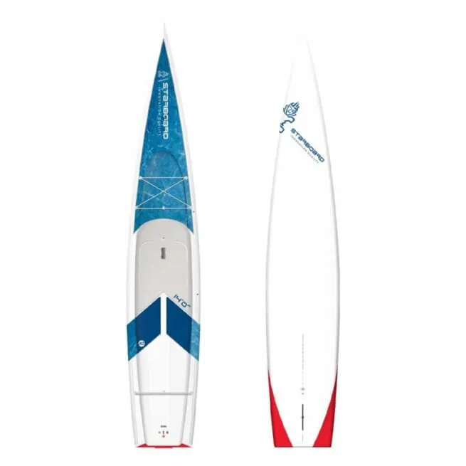 Deck and bottom image of the Starboard 14' Waterline Touring SUP.
