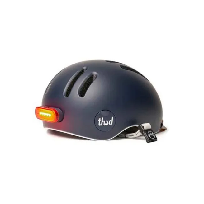Thousand Helmets Chapter Series MIPS helmet in Navy with magnetic LED light..