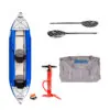 Sea Eagle 380X inflatable kayak paddle, pump, and carry bag package at Riverbound Sports.