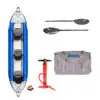 Sea Eagle 420X inflatable kayak paddle, pump and carry bag package.