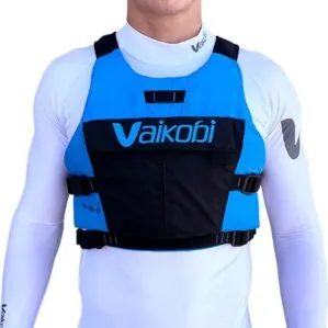 Vaikobi VXP race PFD in blue and black front view.
