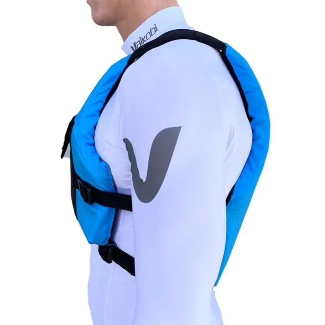 Vaikobi VXP race PFD in blue and black side view.