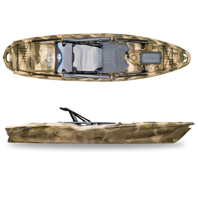 3 Waters kayaks Big Fish 105 Angler in terra camo. Available at Riverbound Sports in Tempe, Arizona.