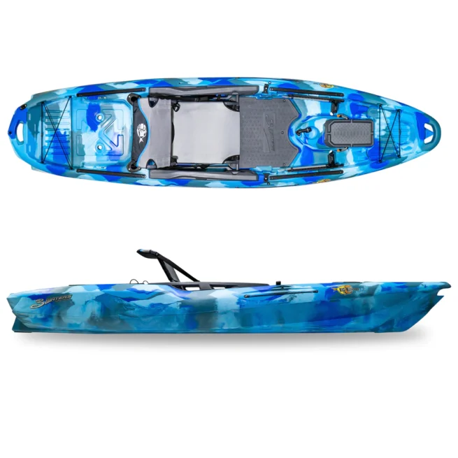 3 Waters kayaks Big Fish 105 Angler in wave camo. Available at Riverbound Sports in Tempe, Arizona.