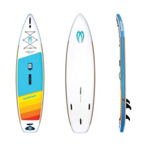 Badfish SUP multi view image with deck, bottom and side.
