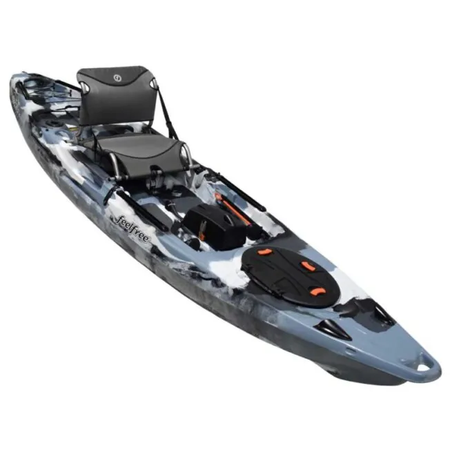 Feelfree Moken V2 12.5 fishing kayak in winter camo.