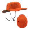 The Shelta Hats Seahawk 50+ UV protective hat in blaze orange.