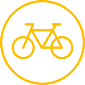 Biking logo in yellow