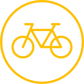 Biking logo in yellow