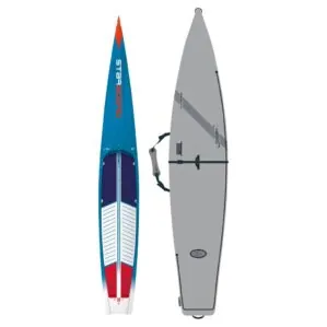 Starboard Sprint 14 x 23 carbon race board with bag. Available at Riverbound Sports in Tempe, Arizona.