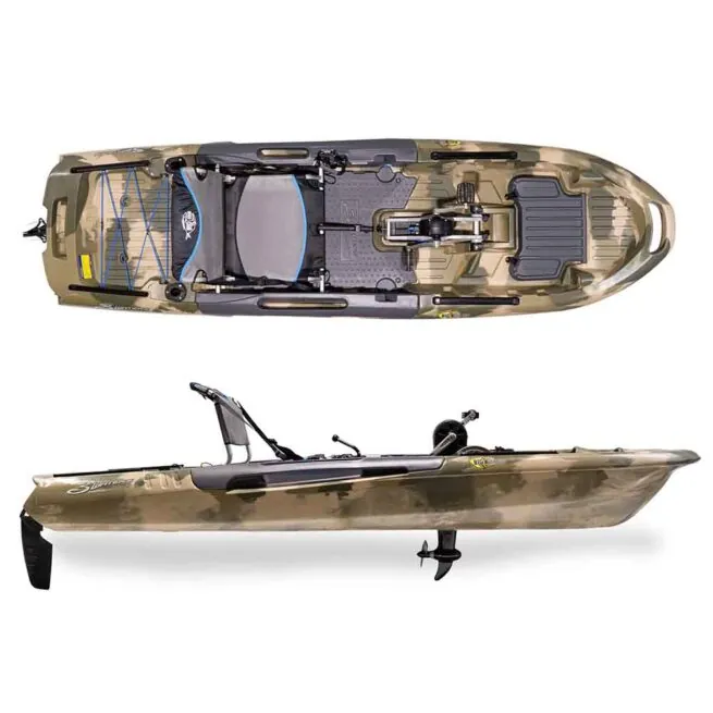 The 3 Waters Big Fish 103 in Terra Camo color. Top side view.