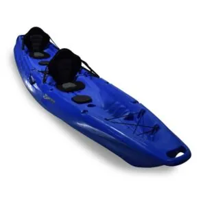 3 Waters kayaks T42 in blue at an angle.