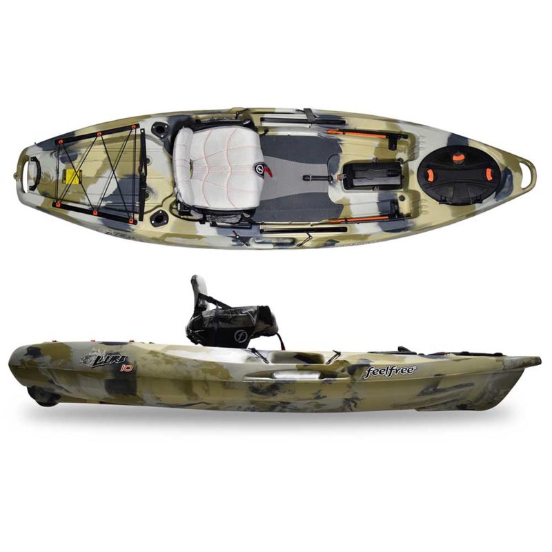 Feelfree Kayaks Lure 10 top and side view in desert camo.