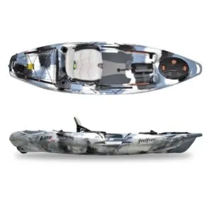 Feelfree Kayaks Lure 10 top and side view in winter camo.