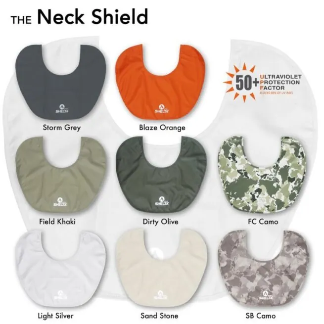 The Shelta Hats Neck Shield colors guide.