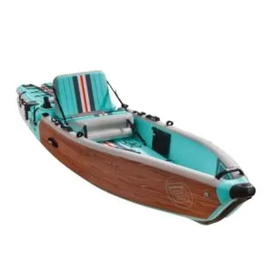 BOTE LONO inflatable kayak in classic color showing a top, side angle view.